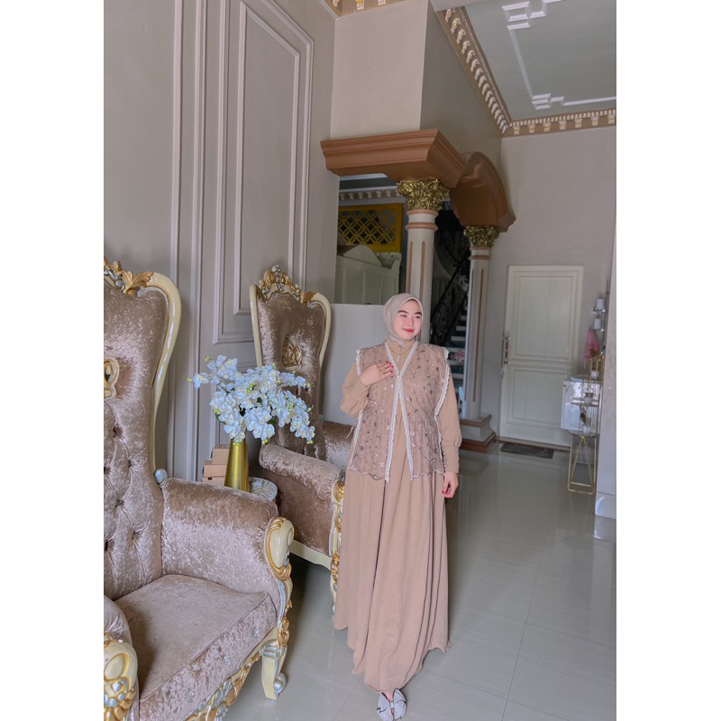 {RHS} BELLINDA GAMIS VEST BROKAT / GAMIS CRINKLE SUTRA / GAMIS KONDANGAN / GAMIS DAILY