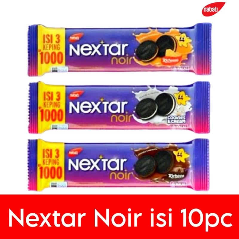 

Nabati Nextar Noir Cookies/ Keju /coklat isi 10pc/pak