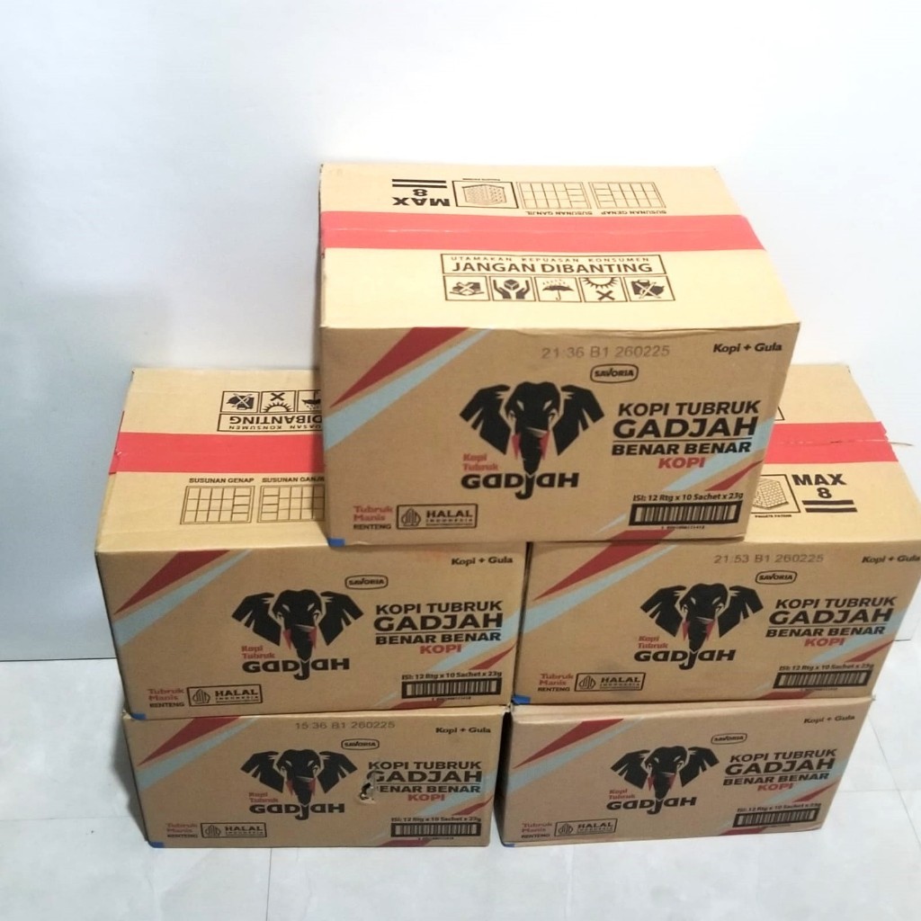 

KOPI TUBRUK GADJAH+ GULA- 1 DUS ISI 12 RENTENG x 10 SACHET @ 23g