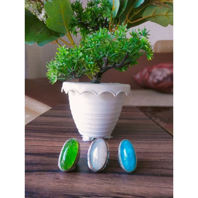 BORONGAN CINCIN BATU AKIK MOTIF POLOS ASLI ORGINAL