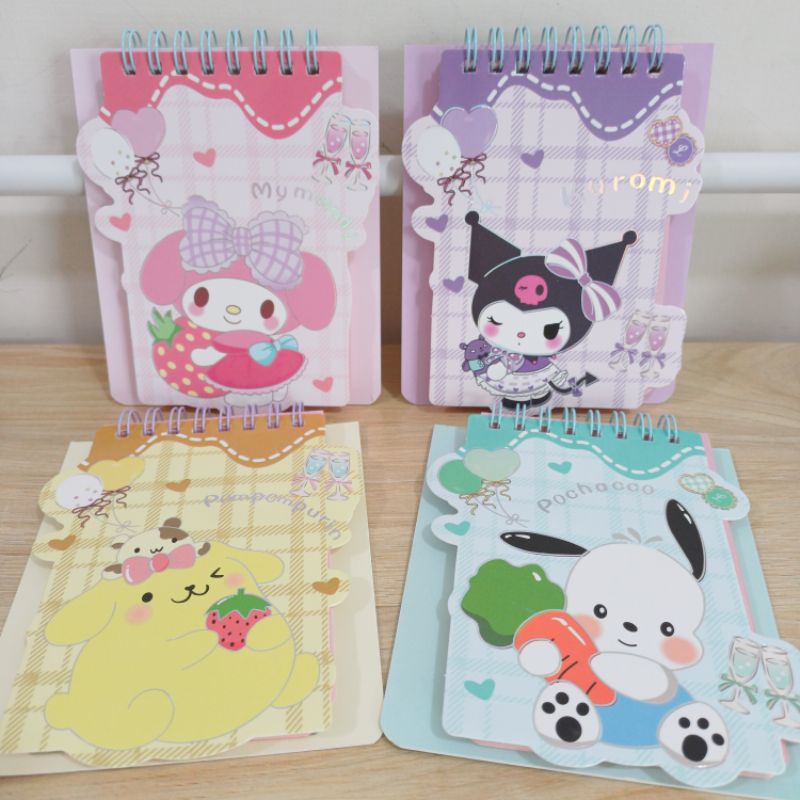 

Note ring atas sanrio KUROMI MY MELODY POMPOMPURIN POCHACCO