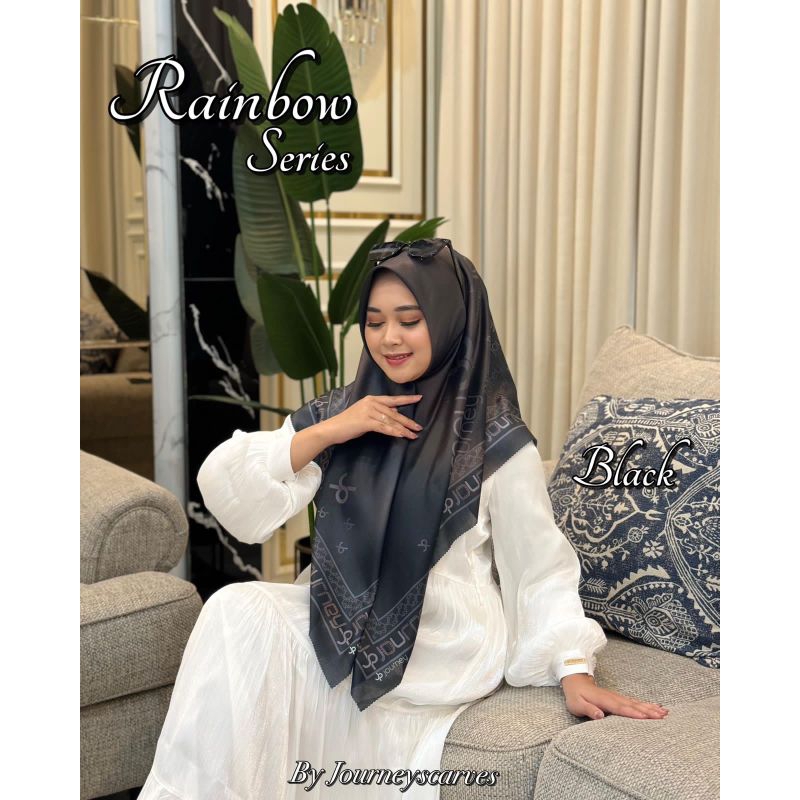 jp black/hijab warna hitam/rainbaw black/hijab terbaru/kerudung journey terbaru