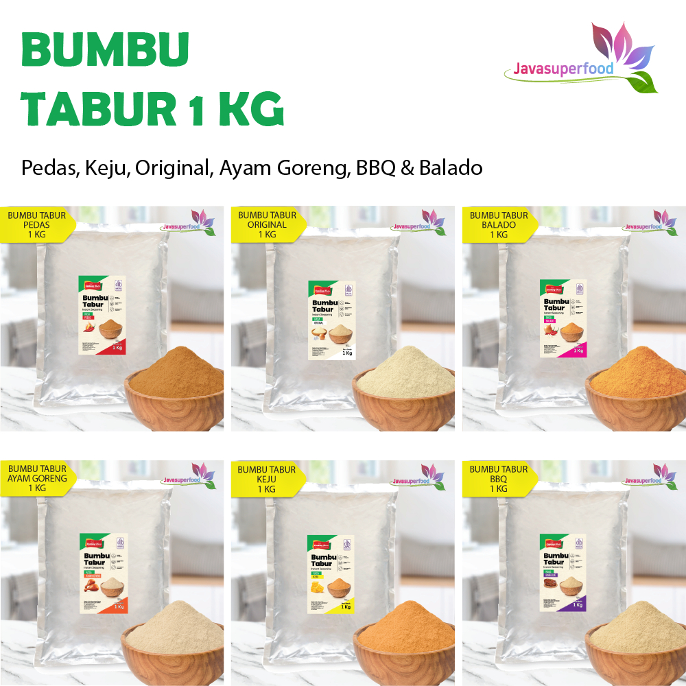 

BUMBU TABUR / SEASONING / ORIGINAL / BBQ / KEJU / BUMBU TABUR SNACK 1KG / HALAL