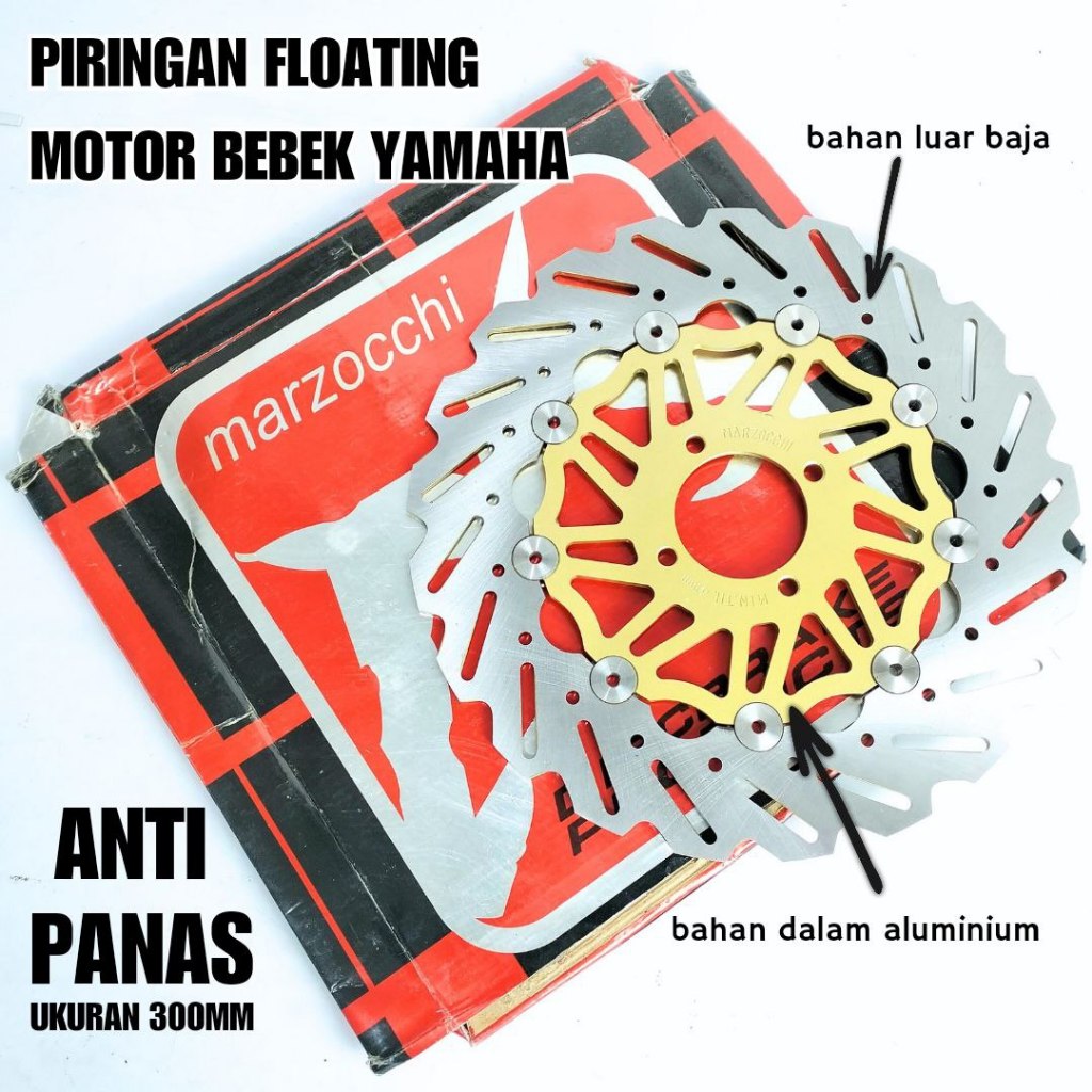 PIRINGAN REM FLOATING MOTOR BEBEK YAMAHA JUPITER Z MX FIZR VEGA ANTI PANAS MARZOCCHI