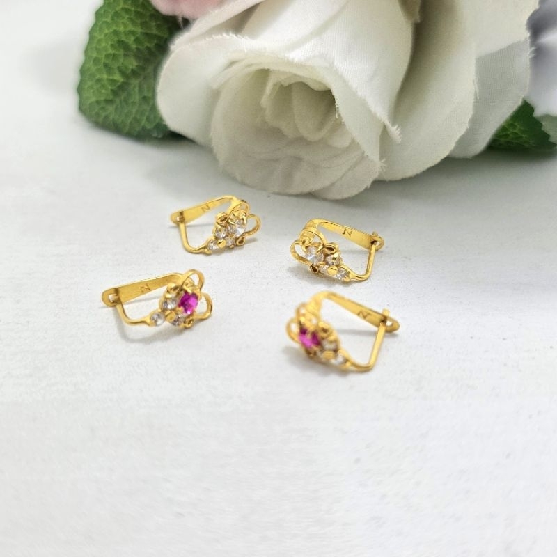 Anting Jepit Mata Anggur Emas Muda