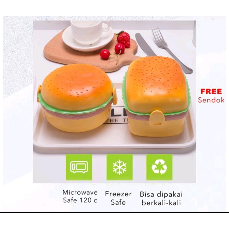 Tempat bekal | Kotak Tempat Makan | Tempat bekal hamburger