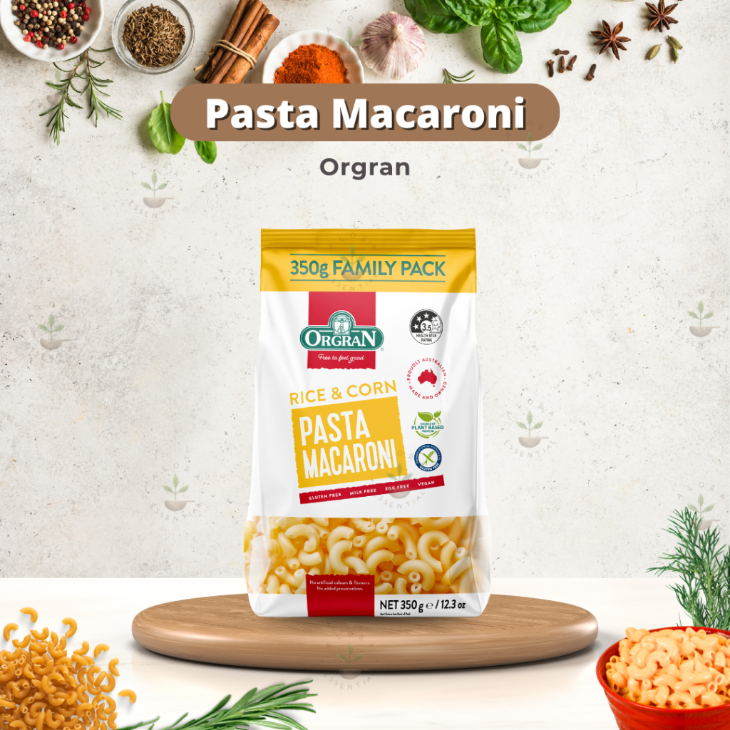 

Orgran Rice & Corn Pasta Macaroni 350 gr - Orgran Gluten Free Rice & Corn Pasta Macaroni - Pasta Gluten Free
