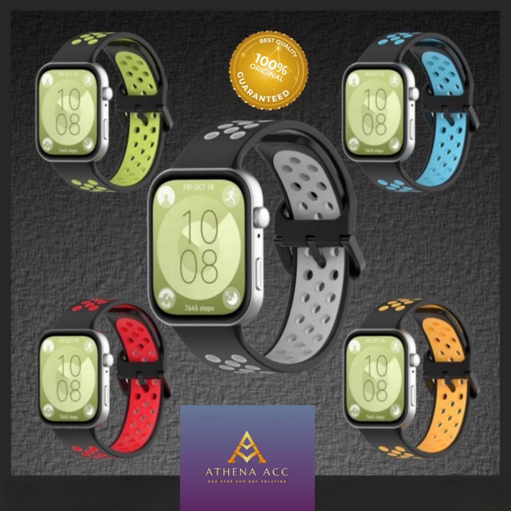 New Strap Samsung Galaxy Watch Fit 3 Nike Sport Rubber Tali Jam Tangan Original