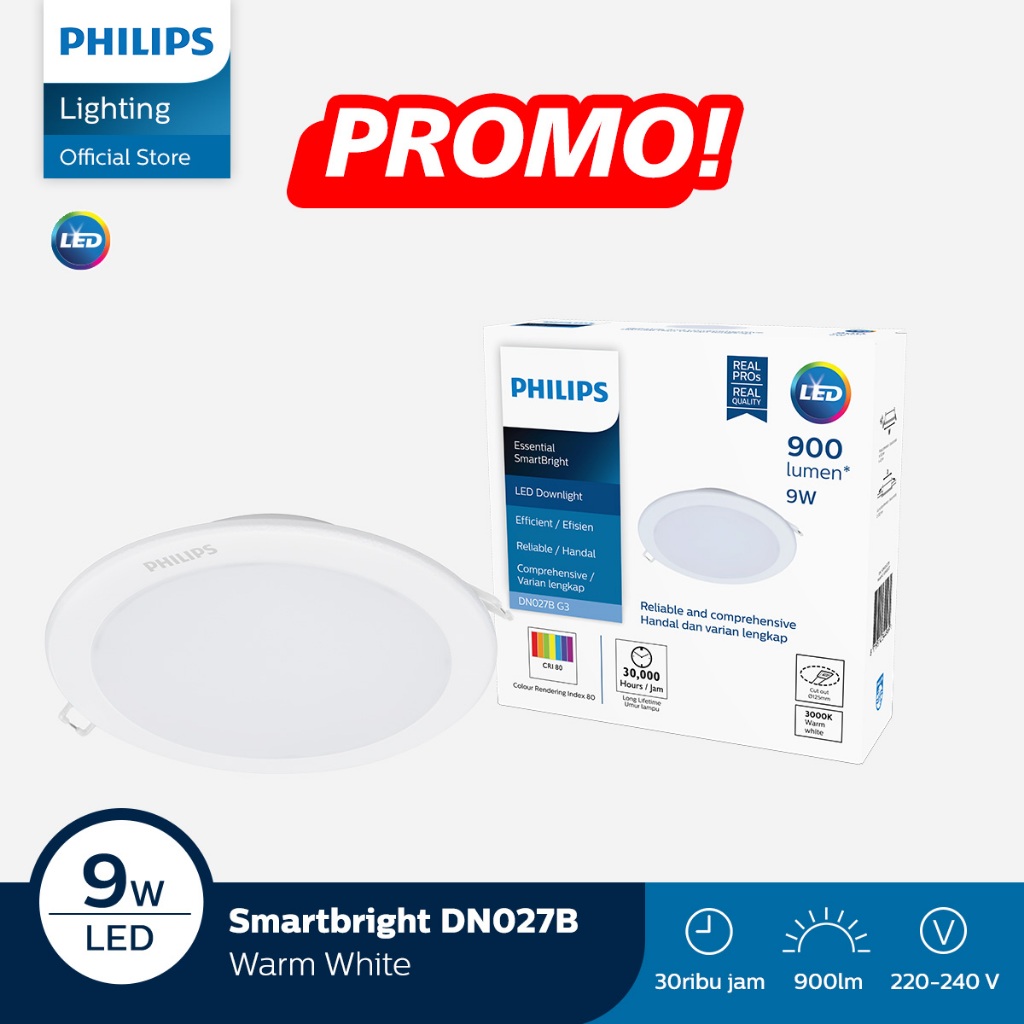 Philips Downlight LED DN027B LED9/WW D125 RD Kuning