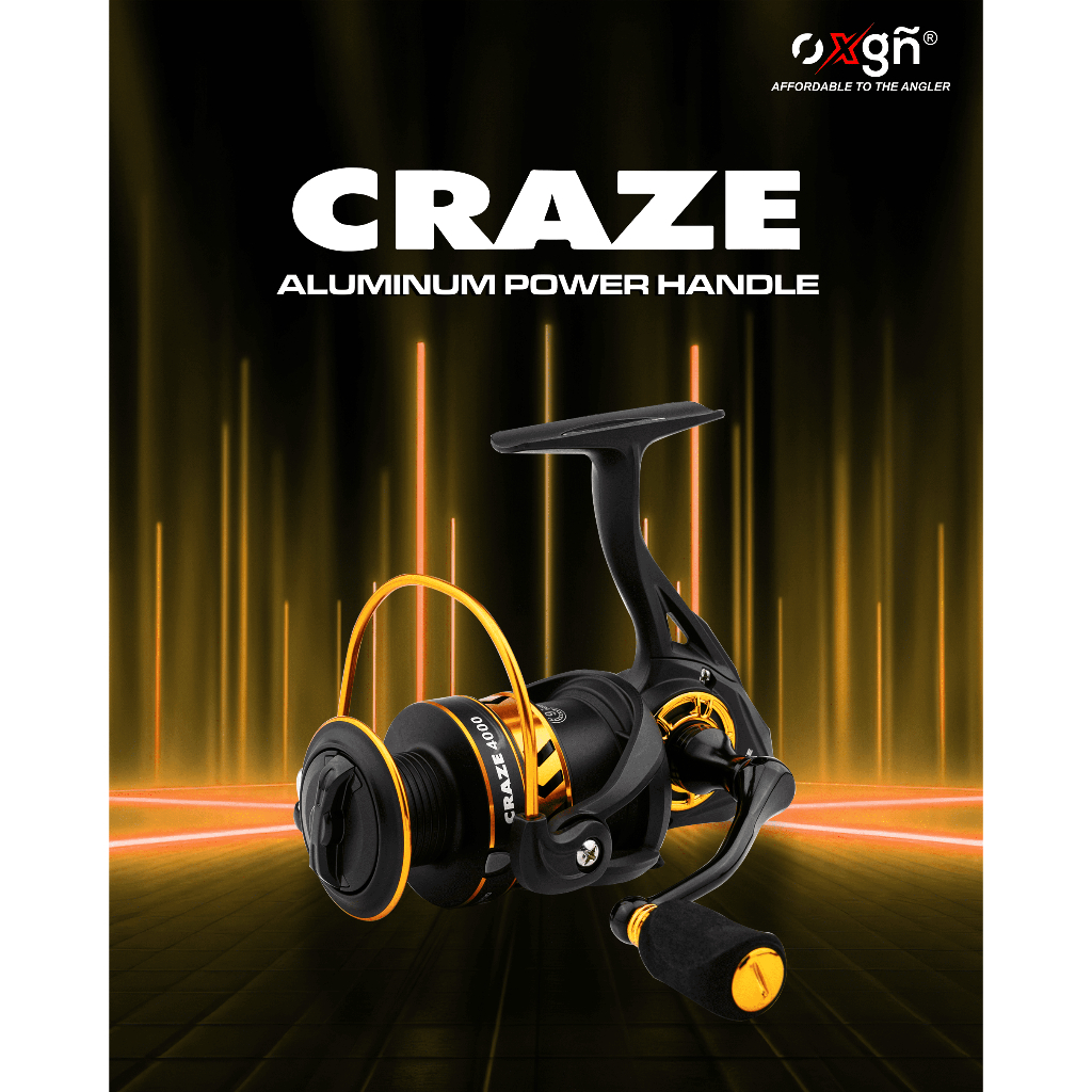 REEL PANCING OXGN CRAZE 9+1 BB | POWER HANDLE + ONE WAY CLUTCH SPINNING REELS | 1000 ,2000 ,3000, 40