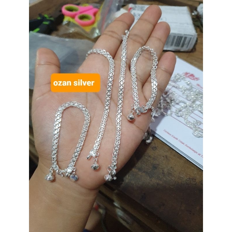 gelang perak medan double