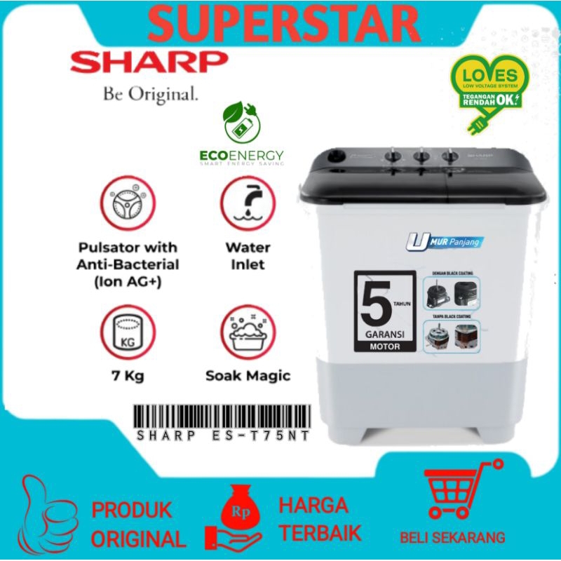 Mesin Cuci SHARP ES T75NT
