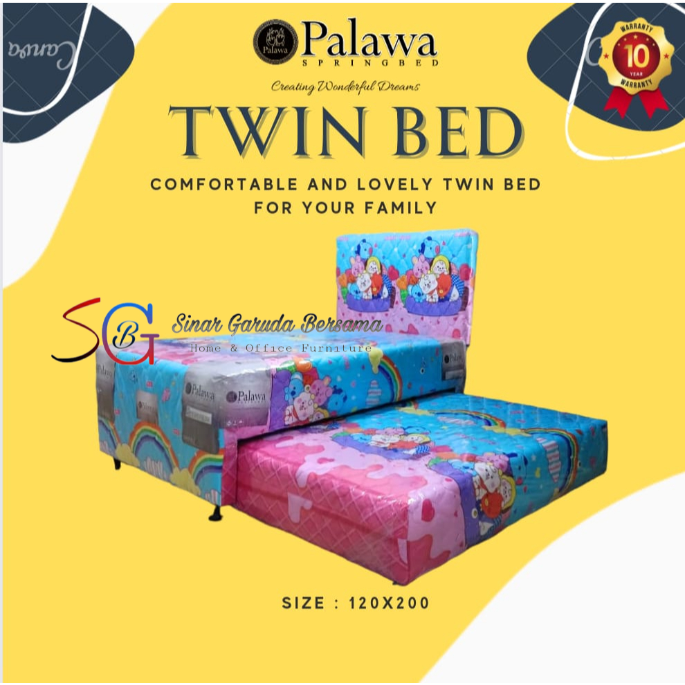 KASUR 2IN2 ANAK PEREMPUAN KARAKTER BONEKA / SPRING BED ANAK CEWEK 2 TINGKAT GAMBAR BONEKA / KASUR TI