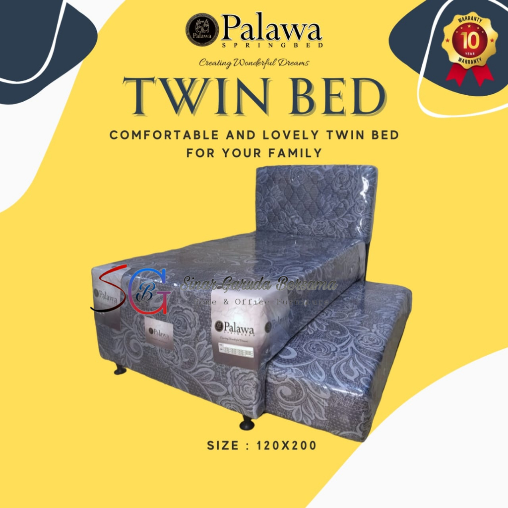 KASUR 2IN2 POLOS TANPA KARAKTER / SPRING BED 2 TINGKAT ABU ABU / KASUR TIDUR ANAK ANAK KASUR SORONG 