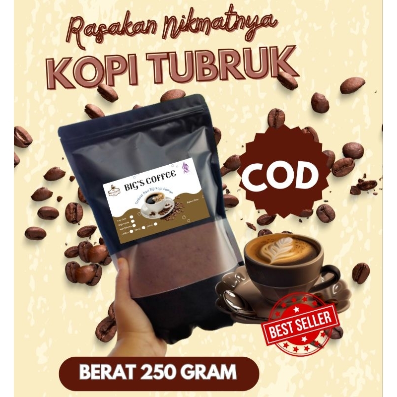 

Kopi Bubuk Tubruk Hitam Berat 250 Gram Rasa Mantap