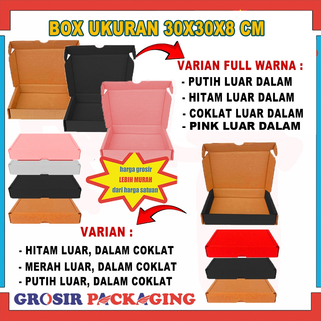 

Box 30x30x8 cm(LS) /Box Hampers/Box Nasi/Kemasan/Karton Polos