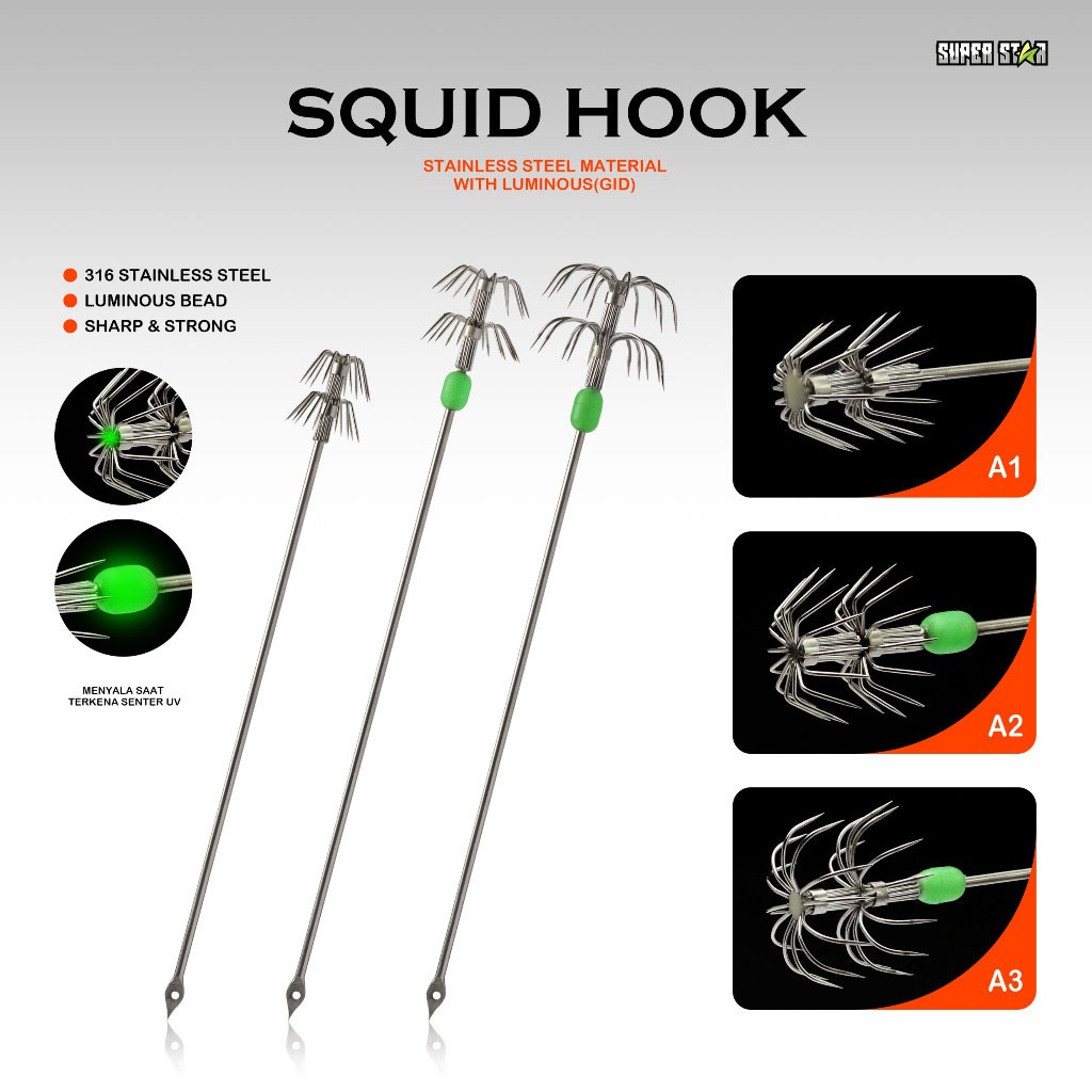 Kail Pancing Cumi - Umbrella Hook - Squid Hook | Super Star PEMBURU CUMI