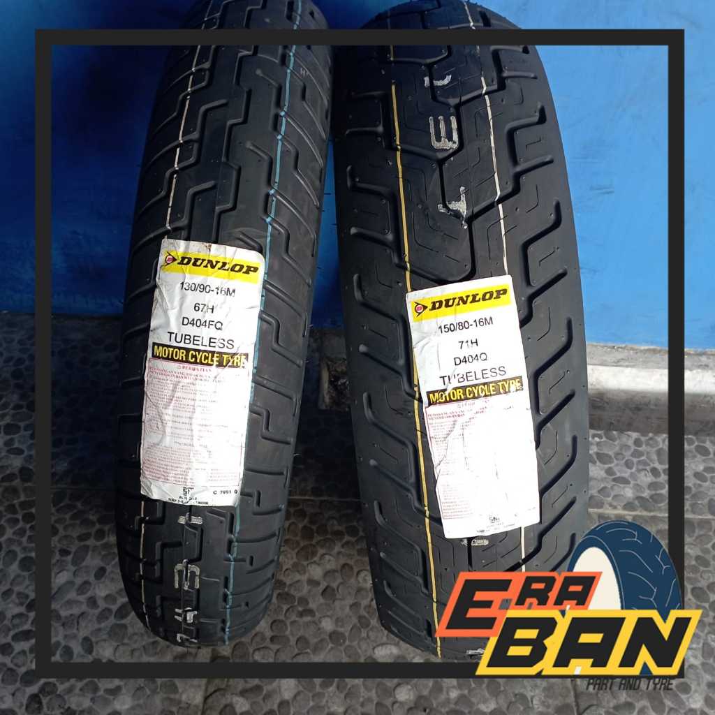 PAKET BAN LUAR DUNLOP D404 130 90 RING 16 DAN 150 80 RING 16 TUBELESS ORI HONDA REBEL