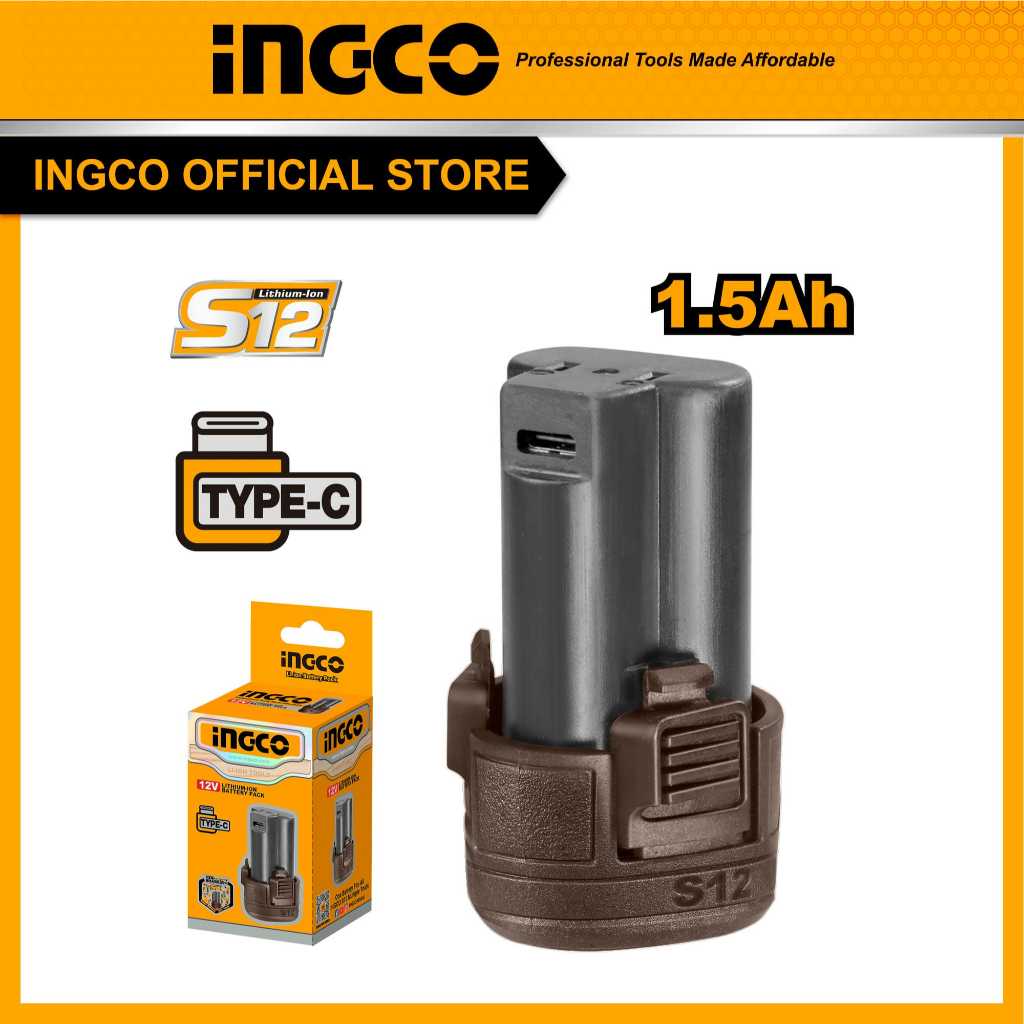 (INGCO) - INGCO Bareral CORDLESS BATTERY 12V S12 USB C  FBLI12153