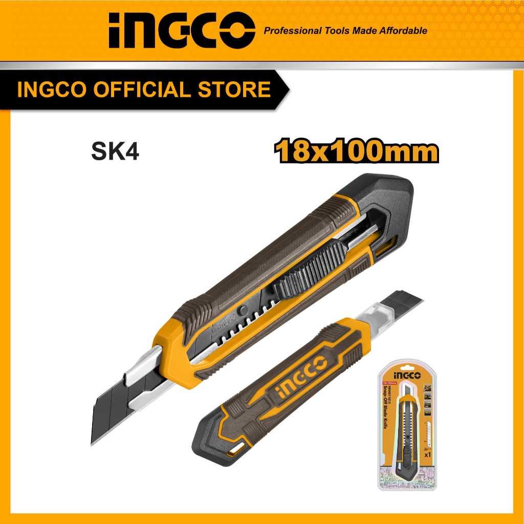 

(INGCO) - Pisau Cutter Besar 18 mm SK4 Blade Cuter INGCO HKNS11815 Potong Kertas