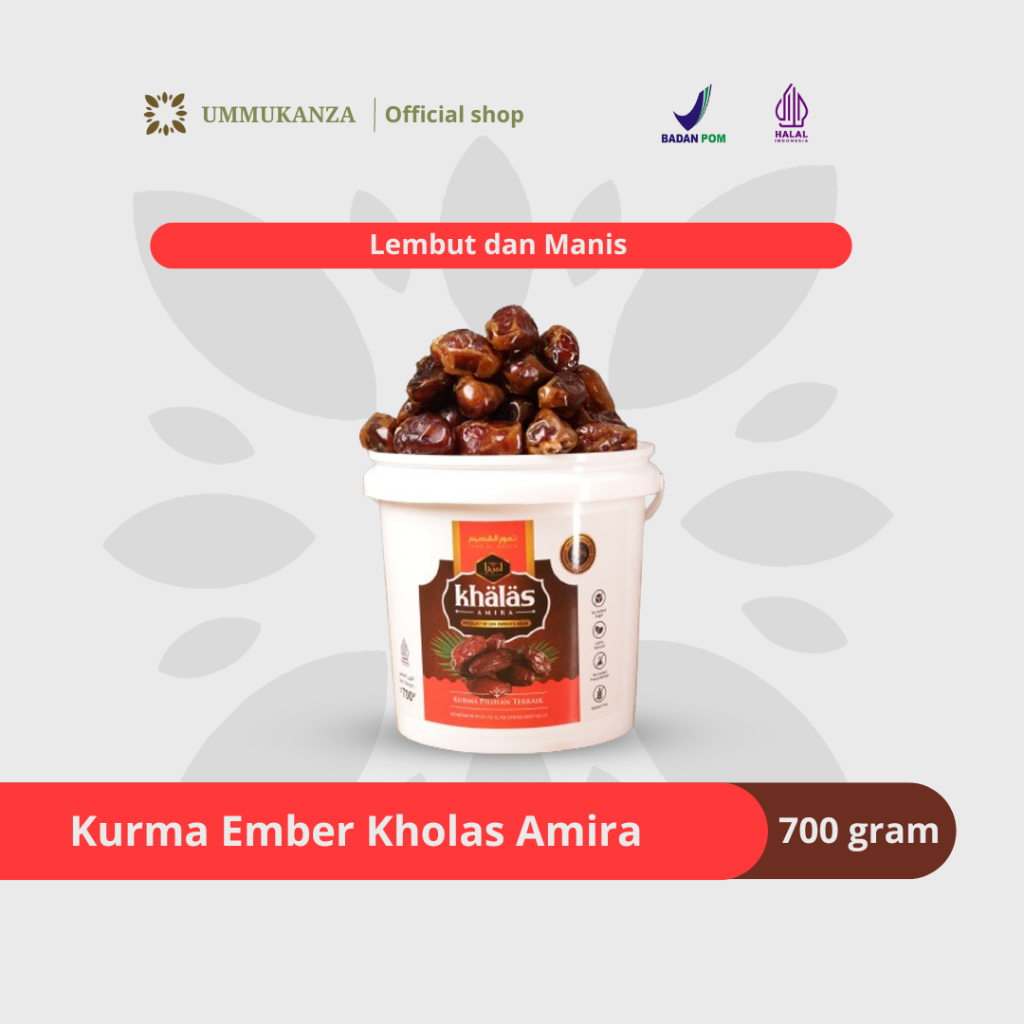 

Kurma Kholas Amira Kemasan Ember 700 Gr Premium Quality - Oleh Oleh Haji Dan Umroh