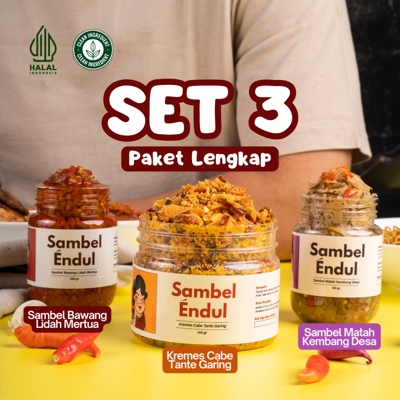 

Sambel Endul - SET 3 - PAKET LENGKAP - SAMBEL BAHAN PREMIUM LESS OIL