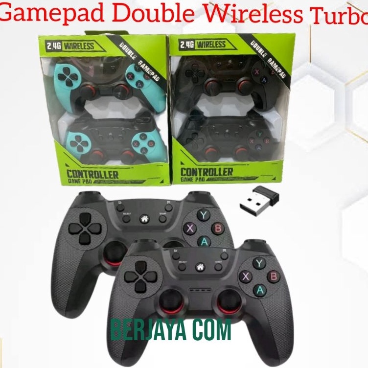 KODE T99H Gamepad Double Wireless Turbo  Joystick Pc Controller Gaming Komputer Wireless Turbo 24ghz