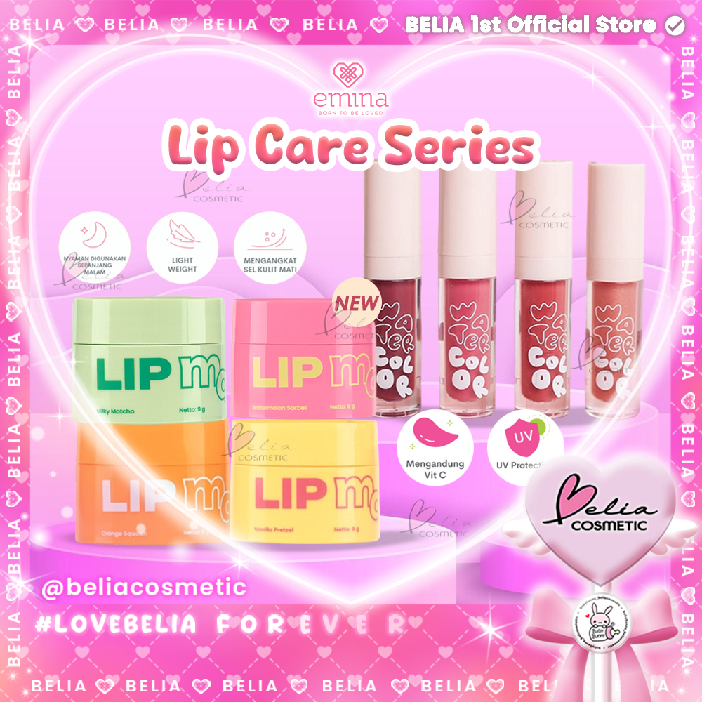 ❤ BELIA ❤ Emina Lip Mask Sleeping Mask & Watercolor Lip Serum | Lip Mask | Lip Serum |  BPOM