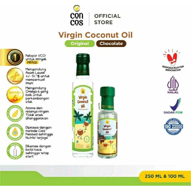 

Concos coconut oil CVO baby and kids 100ml dan 250ml FREE BUBBLE