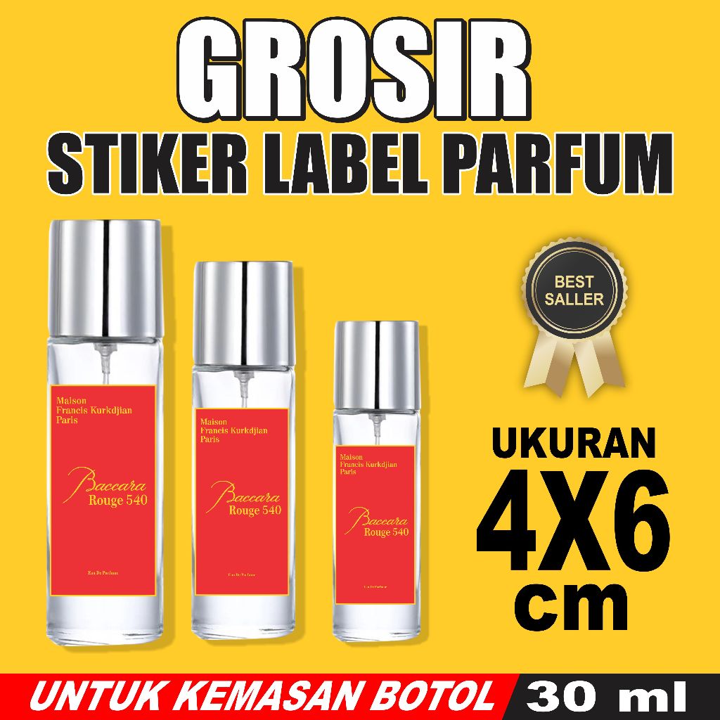 

Stiker Label Parfum bahan cromo bontak uk.4X6