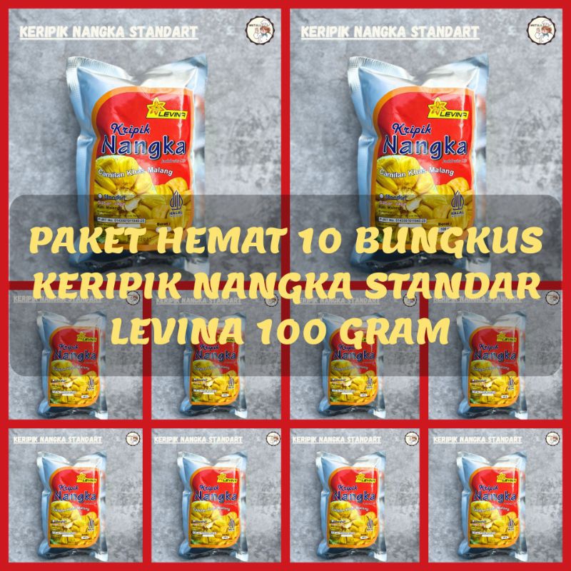 

[PAKET HEMAT] 10 BUNGKUS CAMILAN KERIPIK BUAH OVEN NANGKA STANDAR LEVINA 100 GRAM SNACK BATU MALANG