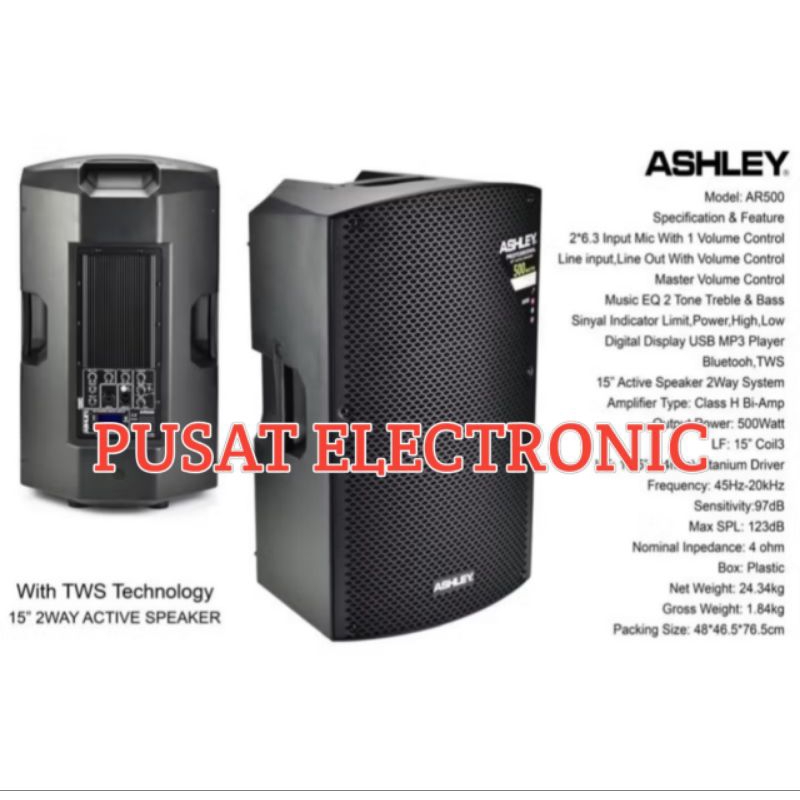 Speaker Aktif Ashley Ar500 original Speaker Aktif 15inch