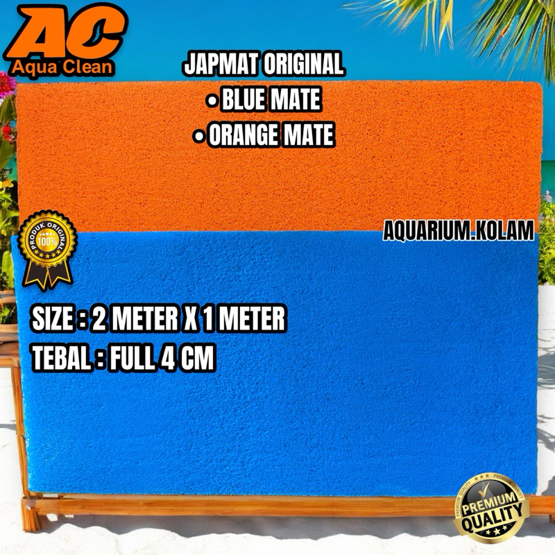 JAPMATE 200x100CM BIRU ORANGE TEBAL 4CM ORIGINAL MEDIA FILTER BLUE MATALA 100x100 200x100