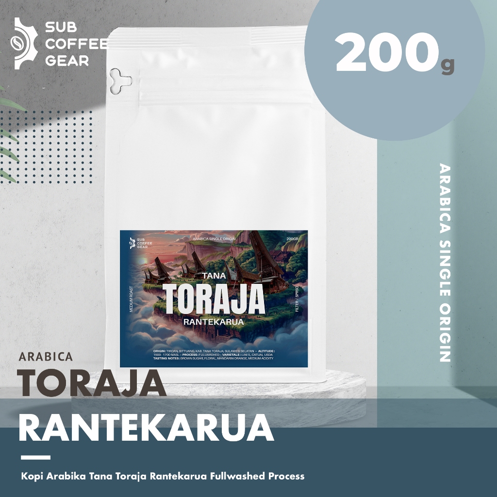 

KOPI ARABIKA TANA TORAJA RANTE KARUA SULAWESI SELATAN FULLWASH SINGLE ORIGIN COFFEE BEAN SPECIALTY ARABICA COFFEE BIJI KOPI BUBUK GRADE 1 PREMIUM ROASTED COFFEE BEAN BIJI KOPI SANGRAI FOR COFFEE FILTER OR ESPRESSO LATTE