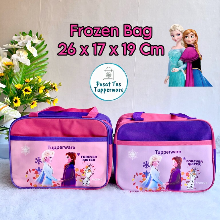 Tas Bekal Frozen Tupperware Zipper Bunga Es q C1G8