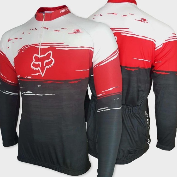 Ready Bermutu  baju sepeda lengan panjang cewek cowok pria wanita unisex balap roadbike jersey putih