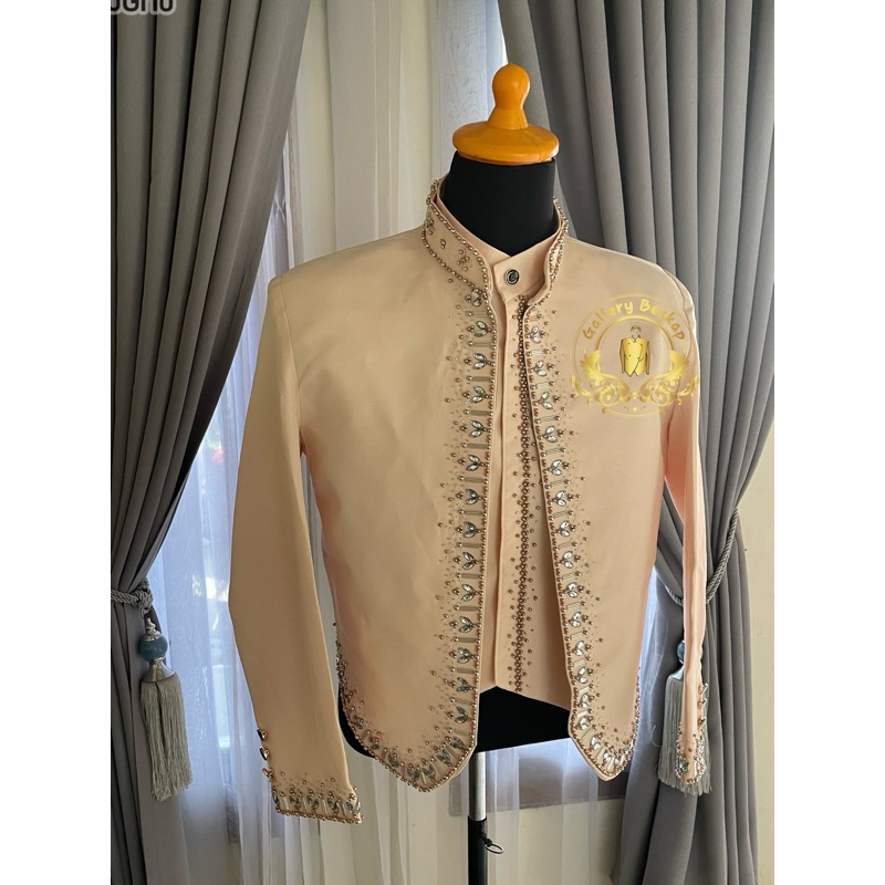 READY Beskap pengantin adat jawa warna cream/ baju adat solo