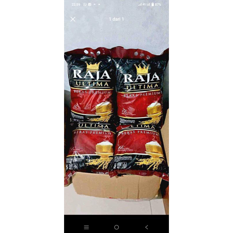 

beras premium kemasan 5kg raja ultima