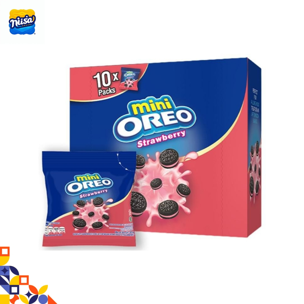 

Mini Oreo Biskuit Strawberry Pcs 20.4g Untuk Traveling X10