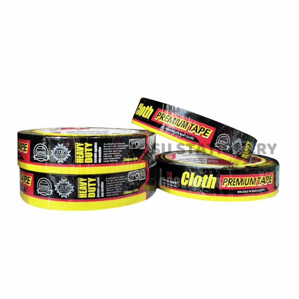 

ISOLASI / LAKBAN KAIN HITAM / LAGBAN HITAM / CLOTH TAPE NACHI 1 INCHI 23mm
