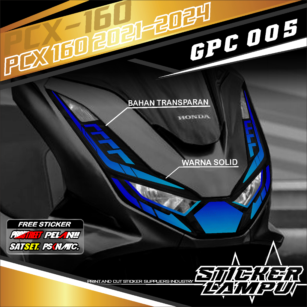 STIKER VARIASI LAMPU ALIS MOTOR PCX 160 2021-2023 GPC 005