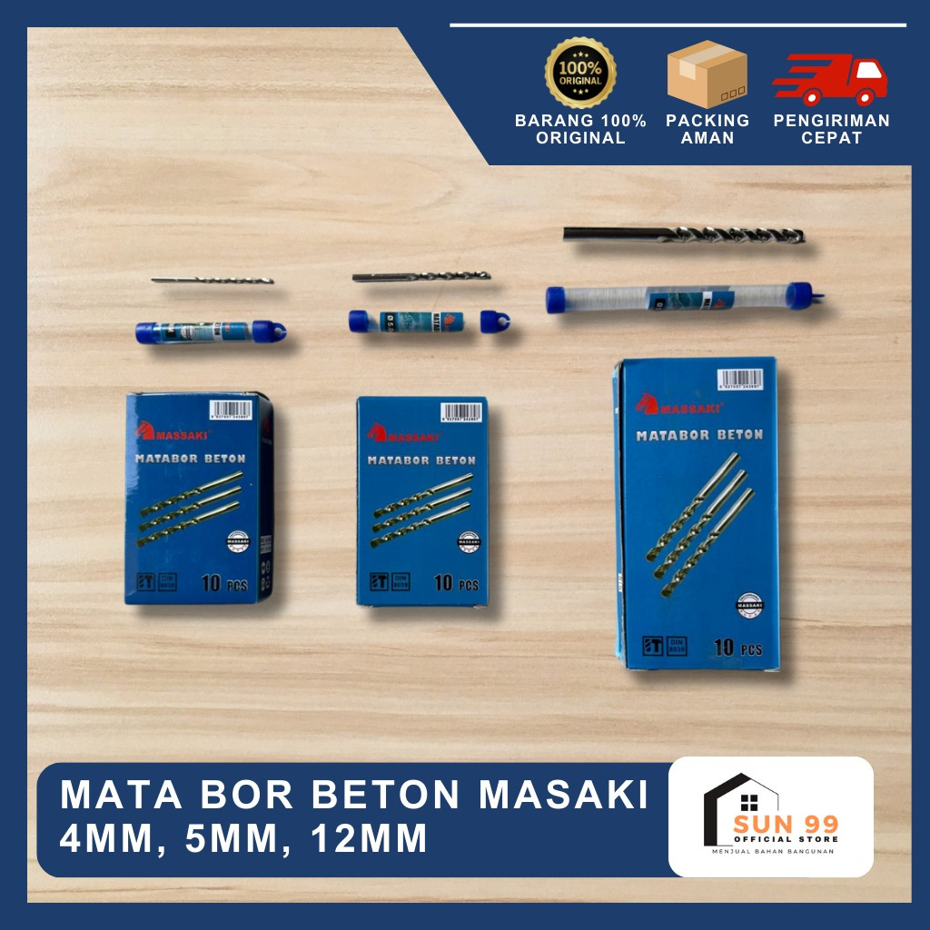 Mata bor beton MASAKI 4MM, 5MM,12 MM / Mata bor beton bulat MASAKI / Mata Bor beton dinding