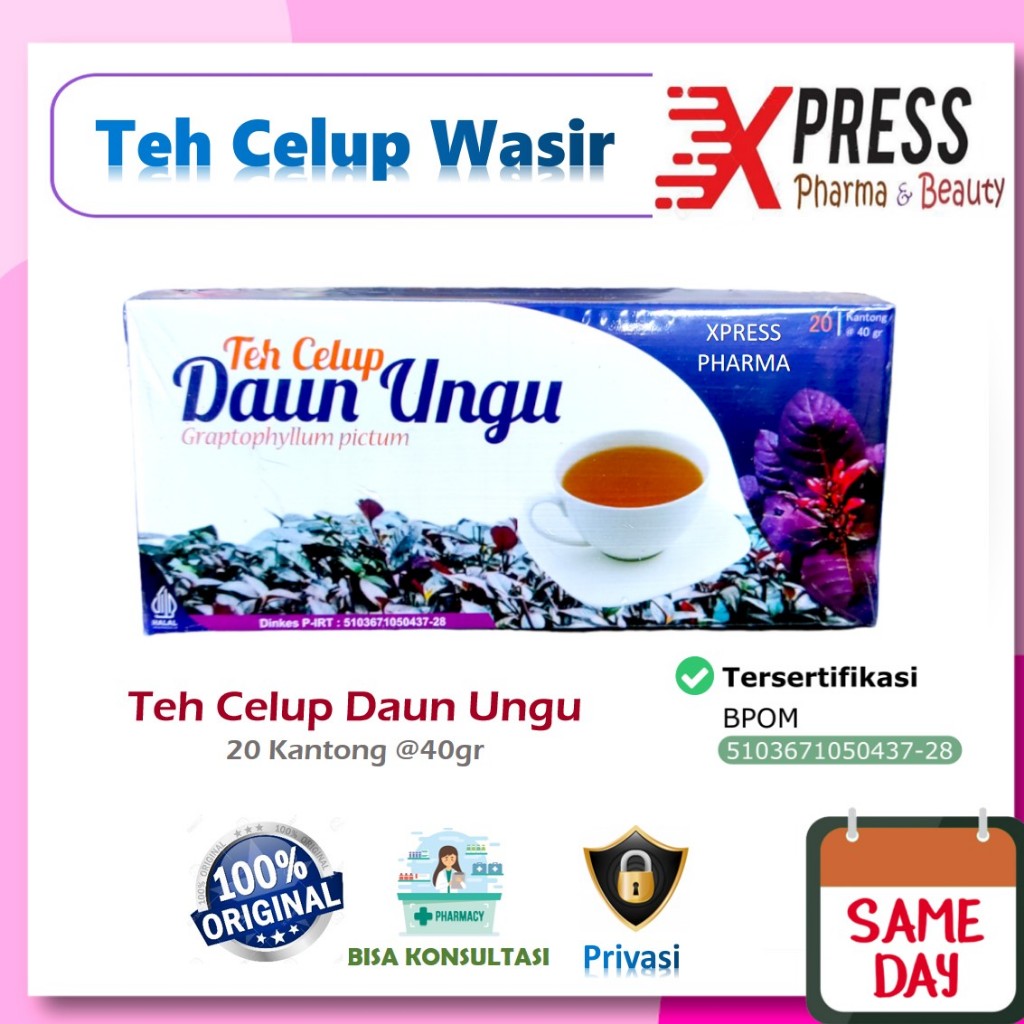 

⚡XPRESS⚡ TEH CELUP Daun Ungu 20 Kantong - Herbal Wasir dan Ambeien Zx