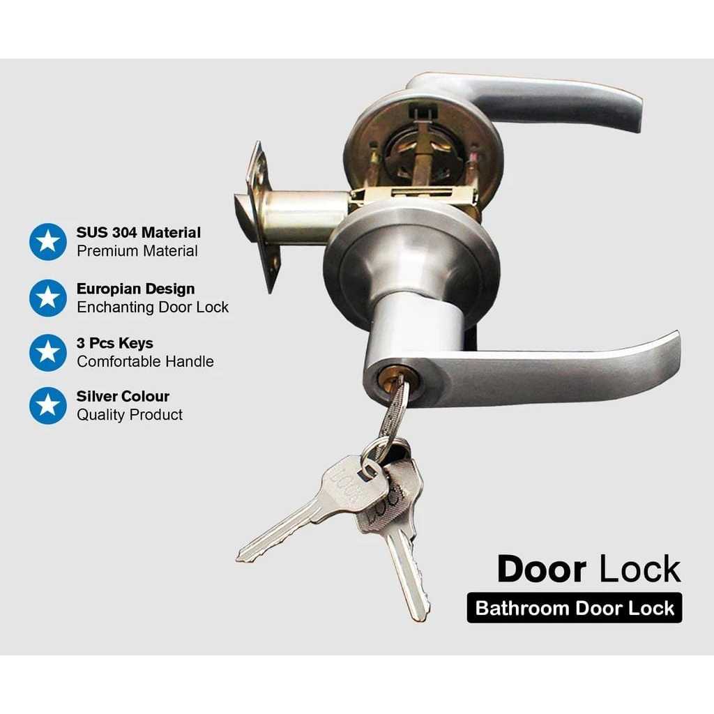 Kunci Pintu kamar Mandi - SUS 304 Model Eropa/Handle pintu kamar mandi/Door lock kamar mandi berkual