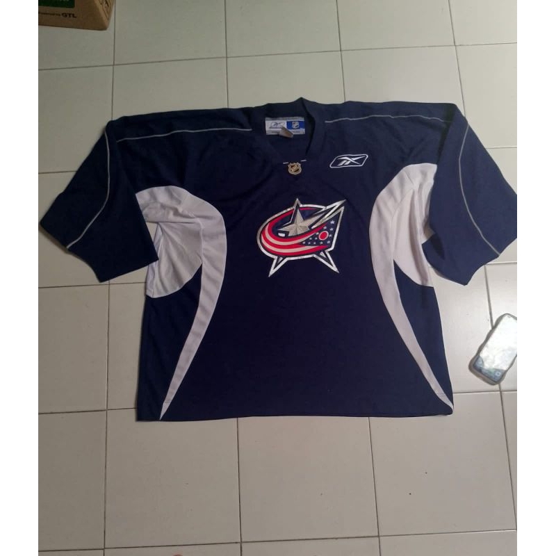 Jersey hockey nhl reebok blue jacket