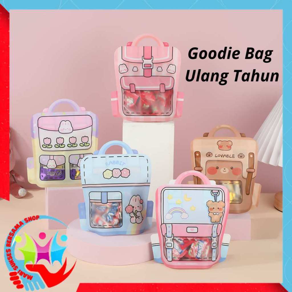 

MSBS Goodie Bag Plastik Standing Pouch 2D Ulang Tahun Anak Motif Kartun Plastik Bingkisan Makanan Tas Hampers Snack Ulang Tahun Anak Bungkusan Plastik Cookies Lucu Pesta Perayaan Kantong Plastik Ziplock Tas Sekolah