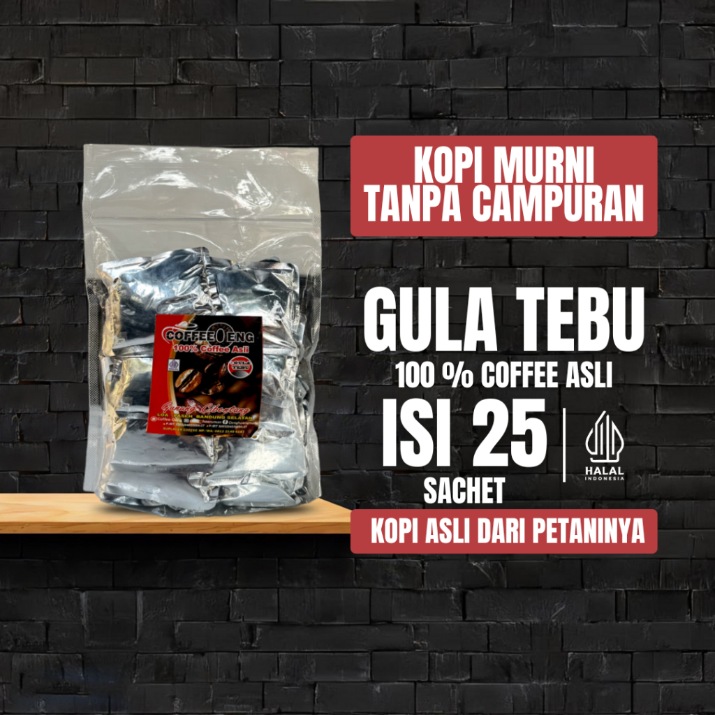 

COFFEEOENG Gula Tebu isi 25 sachet 100% Fresroasted