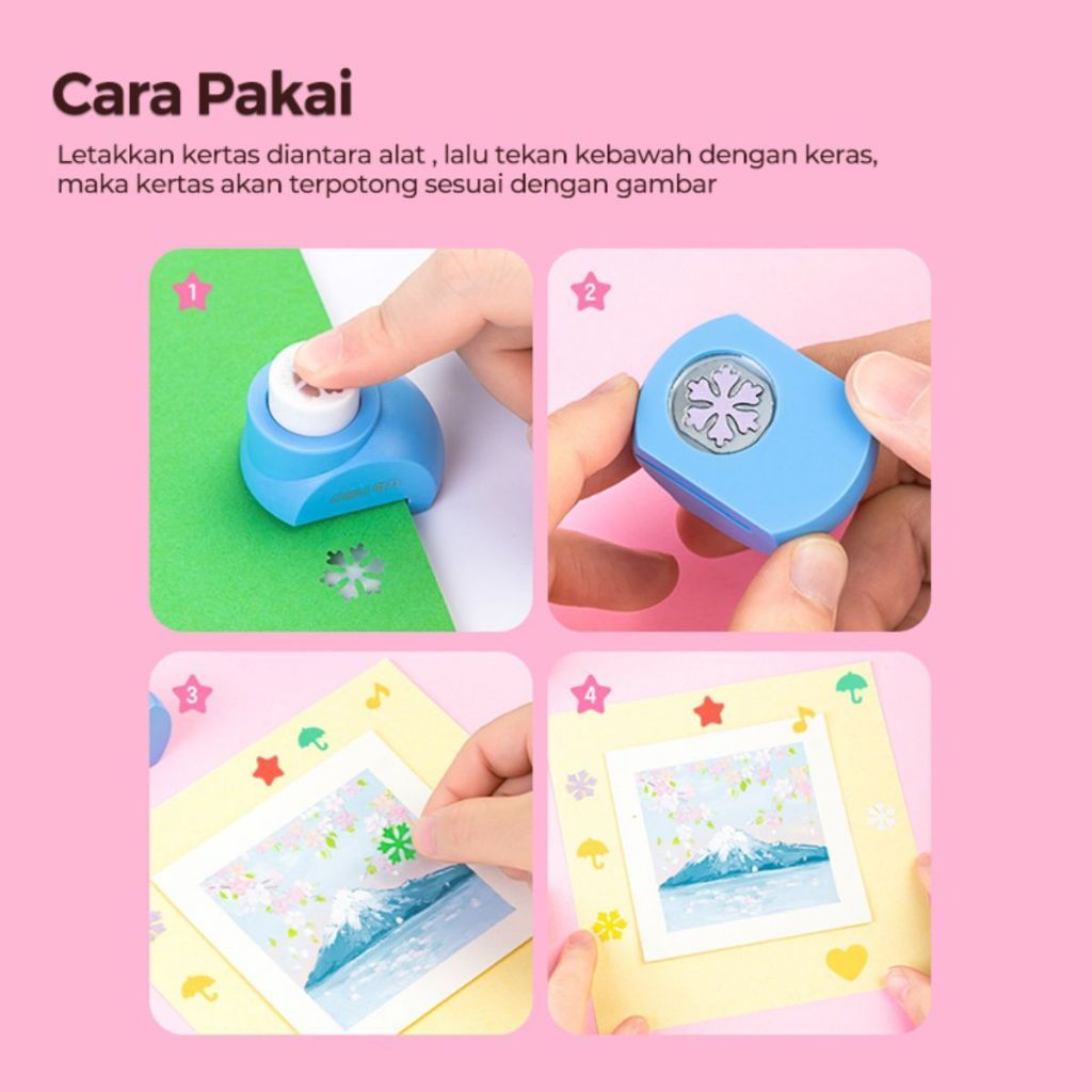 

Deli Pembolong Kertas Berbagai Bentuk / Craft Puncher DIY Bentuk Hati Snow TA901