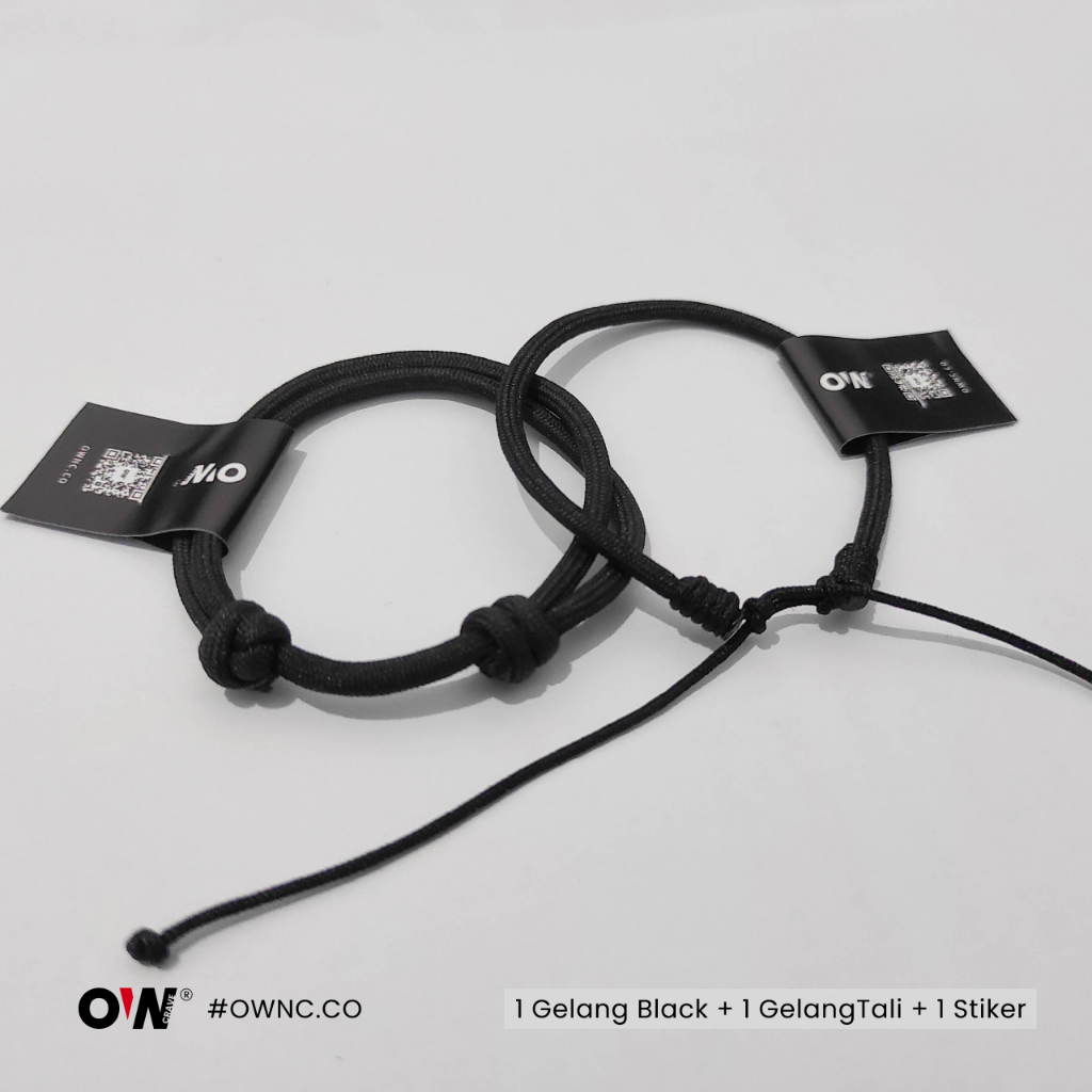 Gelang Tali Hitam Simple Minimalis Unisex Pria Wanita