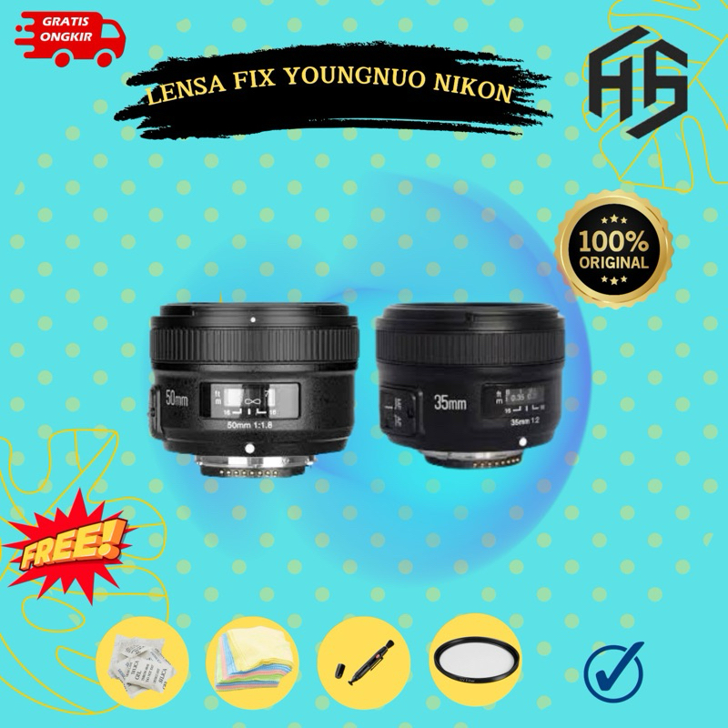 LENSA Fix Youngnuo For Nikon DSLR fix for nikon merk yongnuo 50mm dan 35mm
